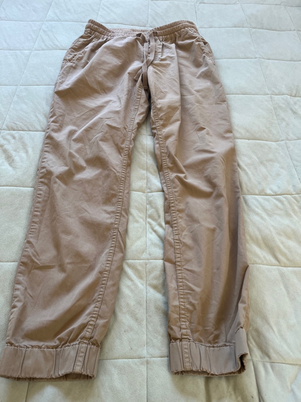 J.Crew Men's  100% Cotton Casual Drawstring Jogger Pants in Light Brown M